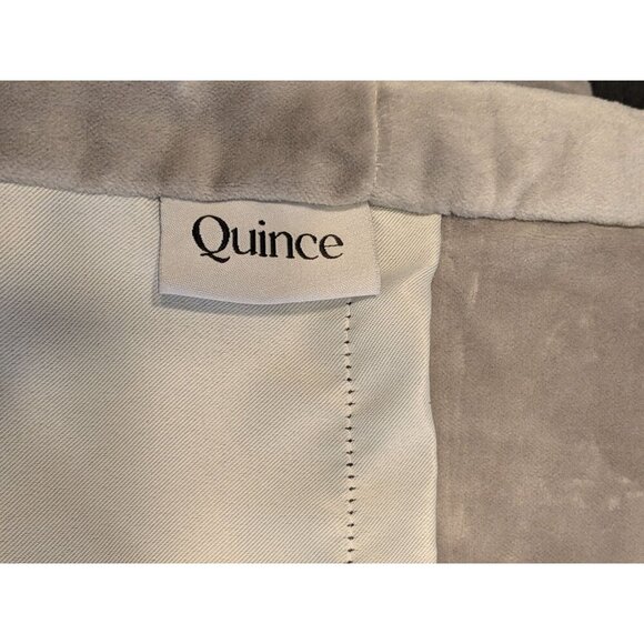 Quince Cotton Velvet Room Darkening Curtain Color Light Grey Size 48x96 -NEW- - Picture 3 of 7